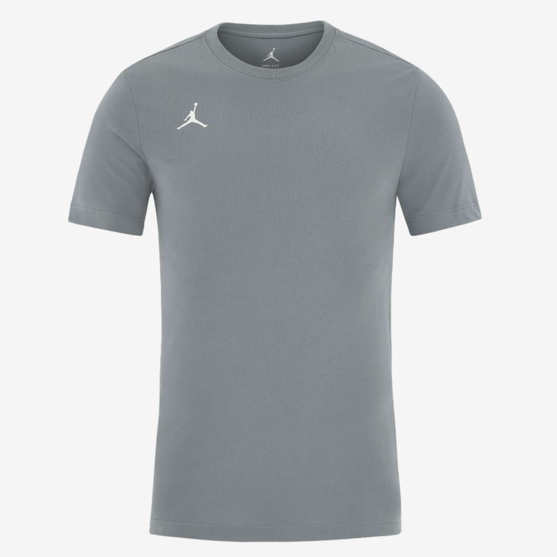 Gray t-shirt with a logo on a white background