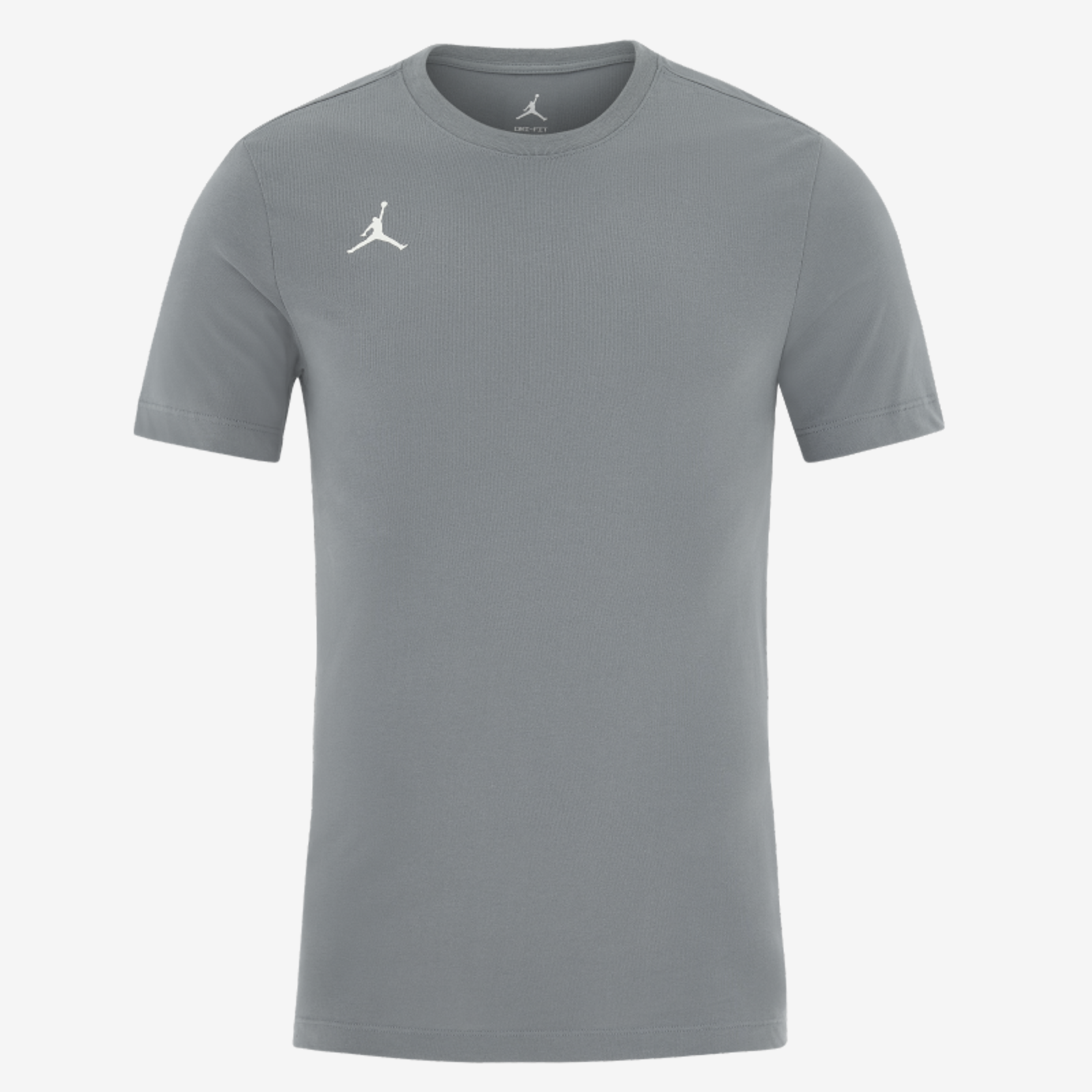 Gray t-shirt with a logo on a white background