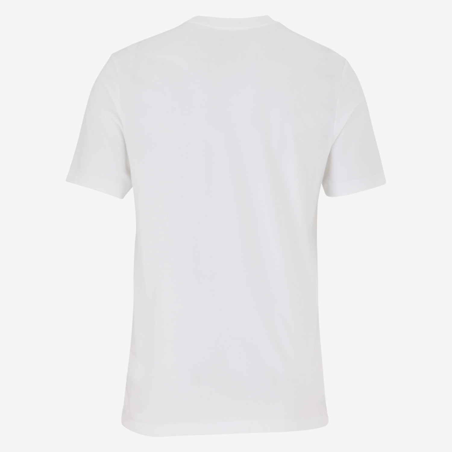 Plain white t-shirt on a light gray background