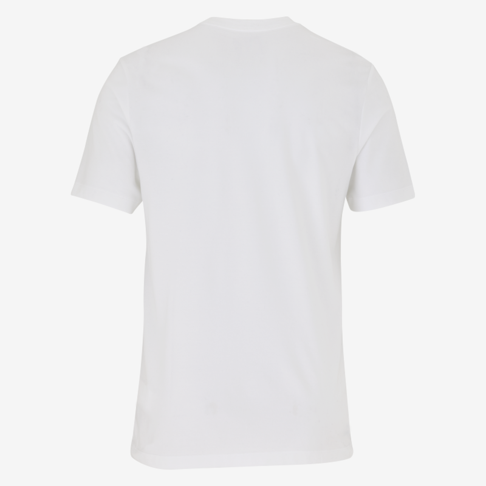 Plain white t-shirt on a light gray background