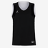 Black sleeveless sports jersey with a logo on a white background