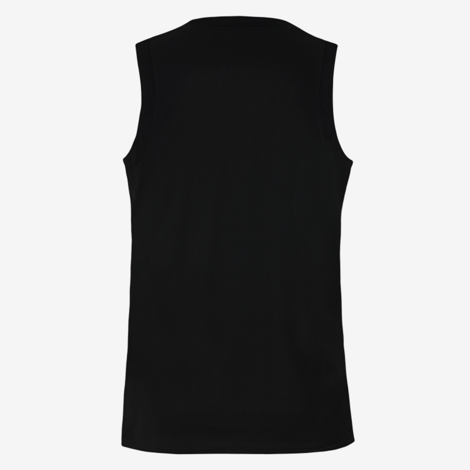 Black sleeveless top on a white background